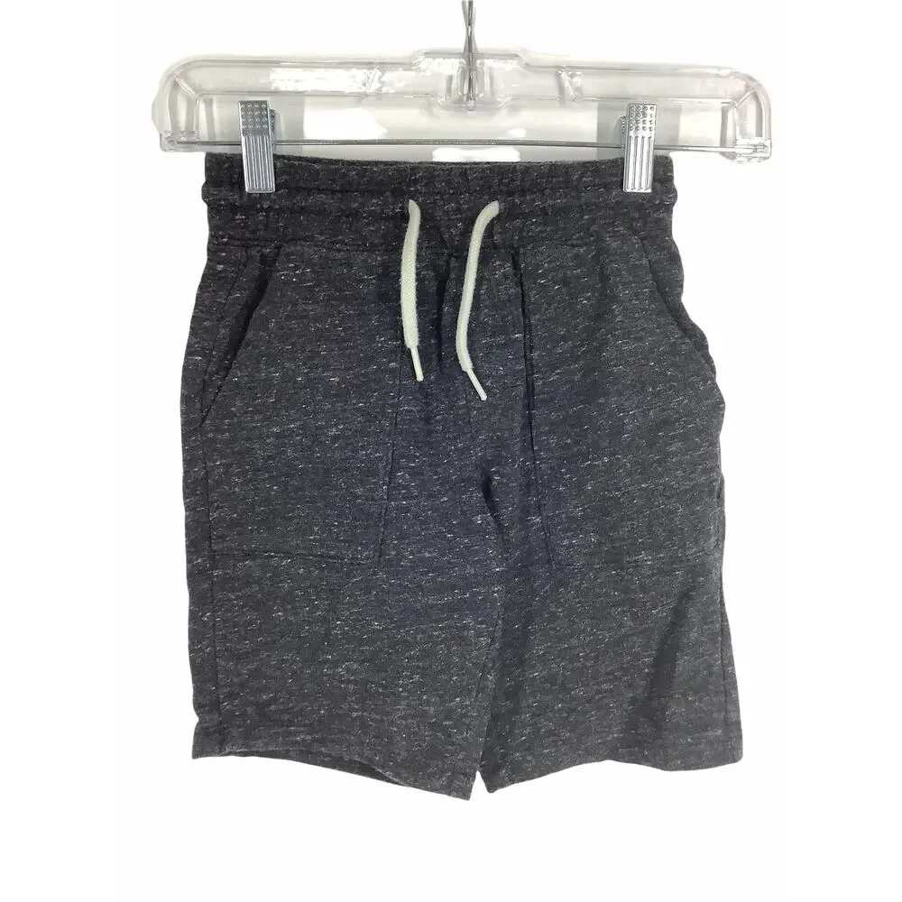 Wonder Nation Boys Static Charcoal Gray Sweat Shorts Kids Youth Size Small 6-7